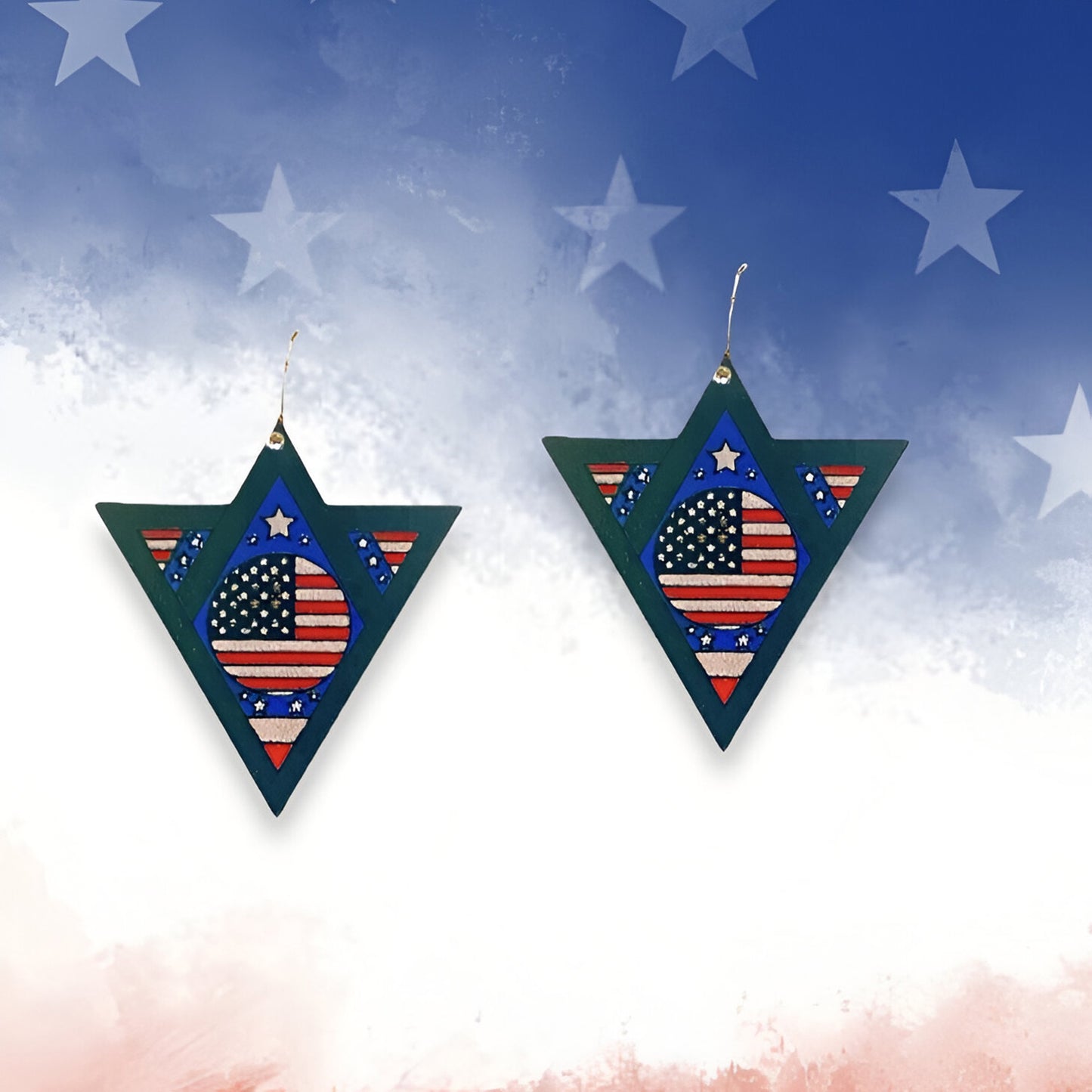 Framed American Flag Earrings
