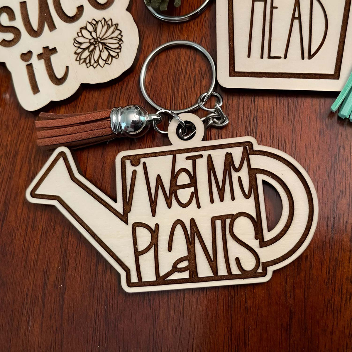 Funny Plant Lovers Keychain #2 - I Wet My Plants - Glowforge