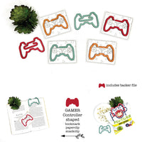 Gamer Controller Shaped Bookmark with Card Backer - Paperclip - Snack Bag Closure - Glowforge