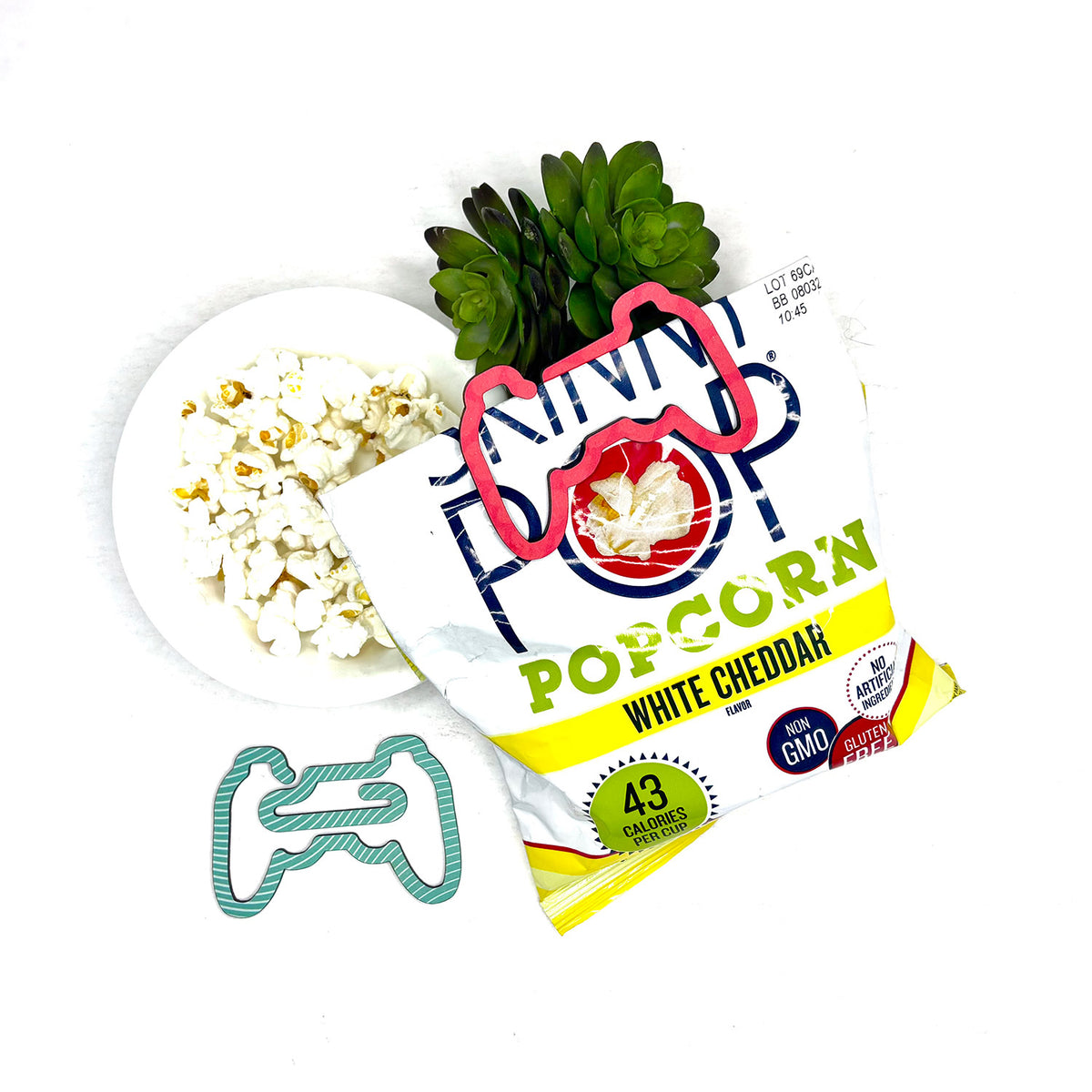 Gamer Controller Shaped Bookmark with Card Backer - Paperclip - Snack Bag Closure - Glowforge