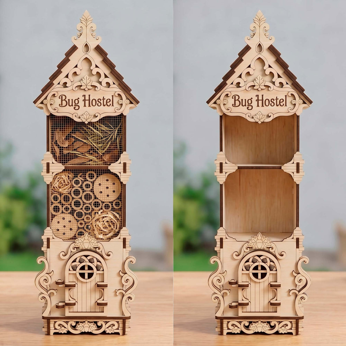 Garden Bug Hostel - Pollinator Insect Fairy House - Glowforge