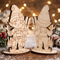 Gear Sleigh Mechanic - Santa Workshop Figure for Kids’ Play & Crafts - Glowforge
