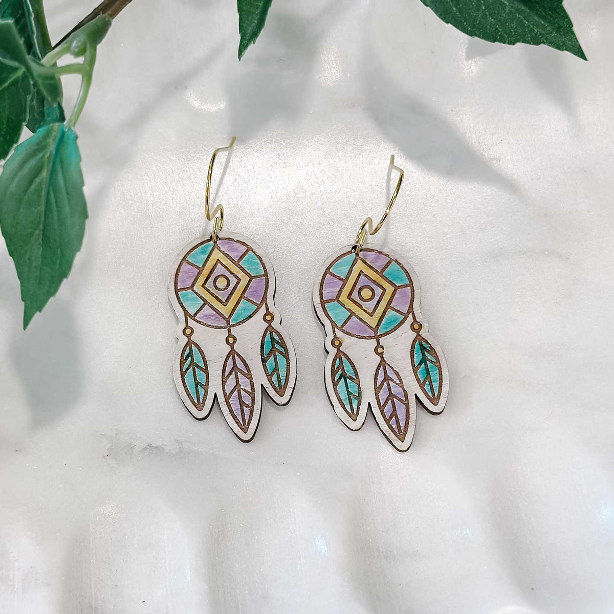 Geometric Dreamcatcher Earrings - Glowforge