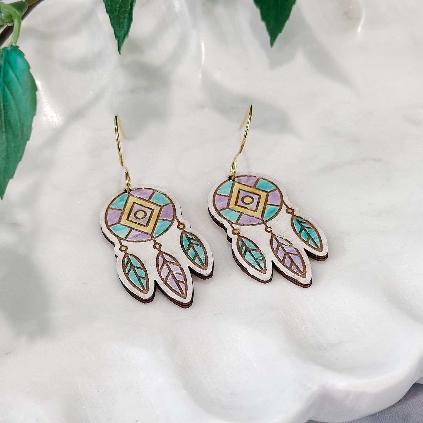 Geometric Dreamcatcher Earrings - Glowforge