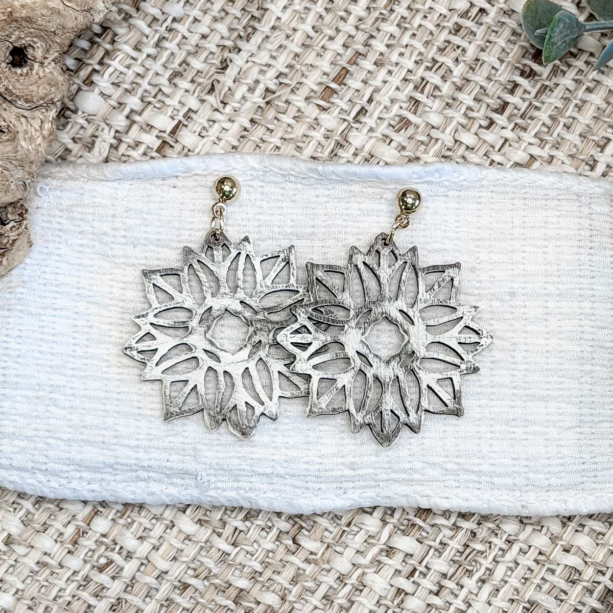Geometric Floral Dangle Earrings - Glowforge