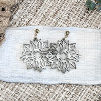 Geometric Floral Dangle Earrings - Glowforge