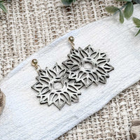 Geometric Floral Dangle Earrings - Glowforge