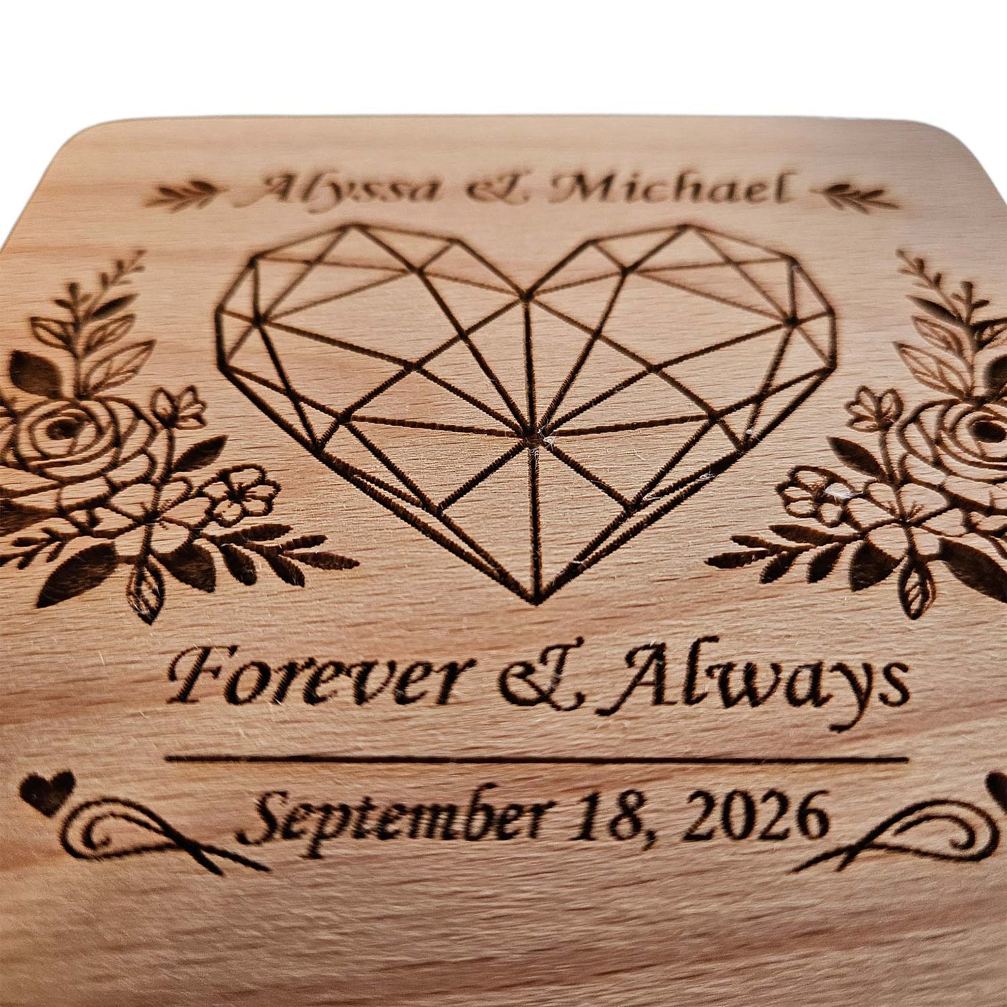 Geometric Heart Wedding Coaster Design - Glowforge