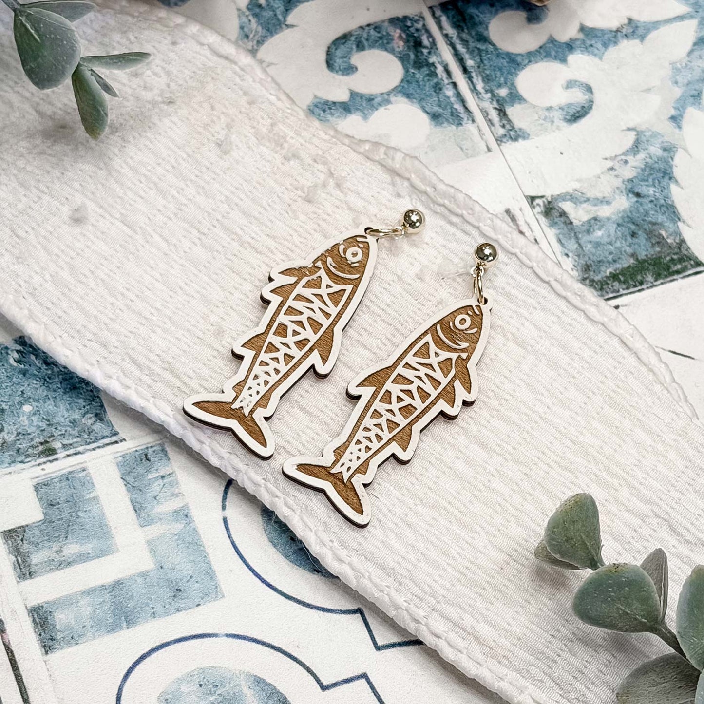 Geometric Sardine Dangle Earrings - Glowforge
