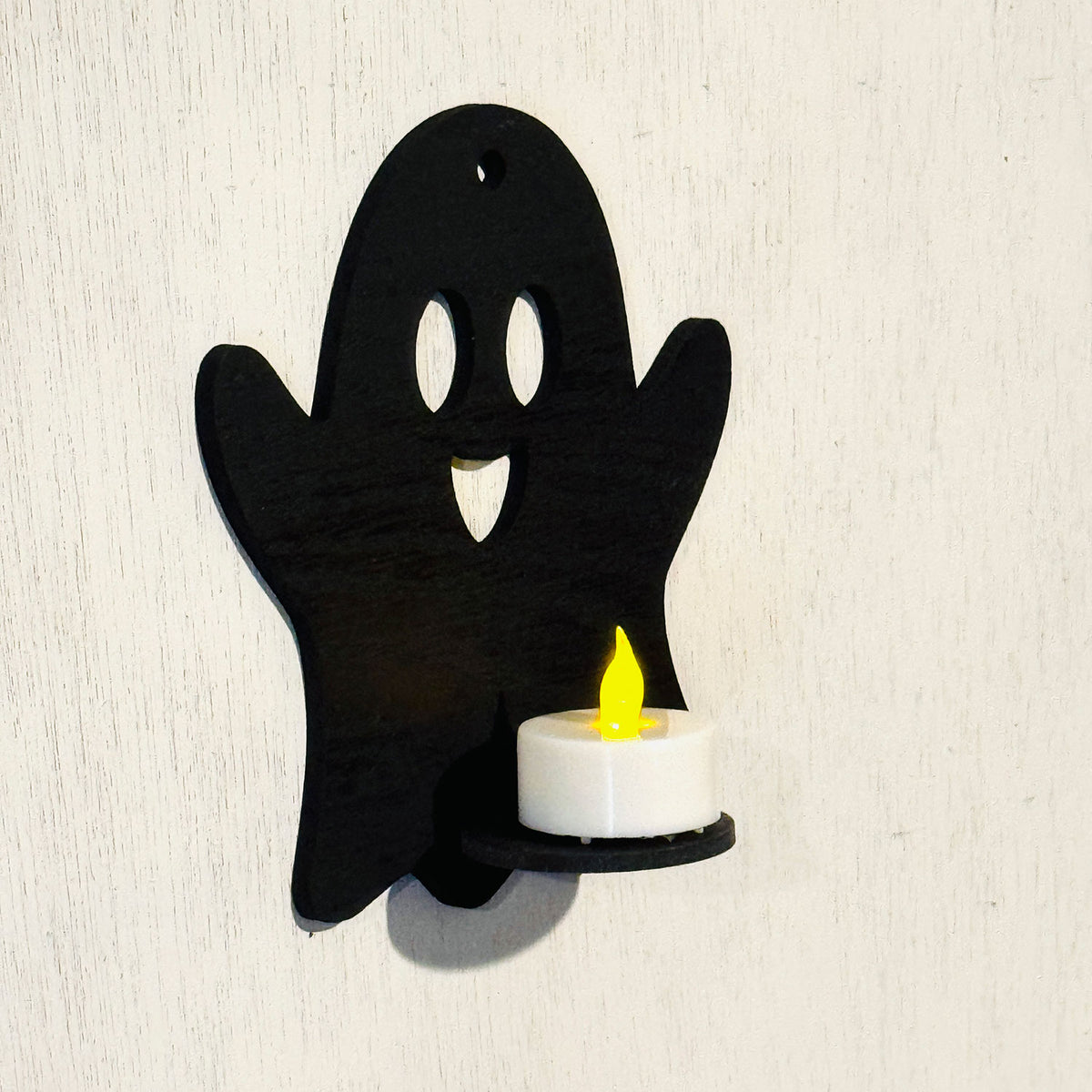 Giggly Ghost LED Tea Light Candle Holder - Halloween Wall Decor- Glowforge
