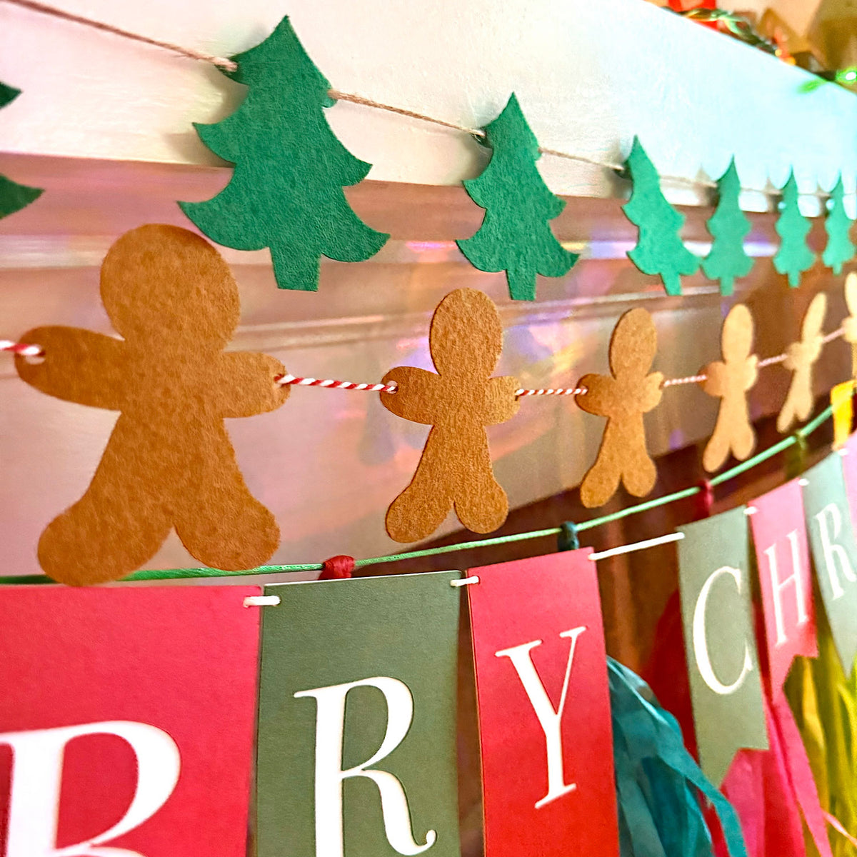 Gingerbread Man Felt Garland - Glowforge