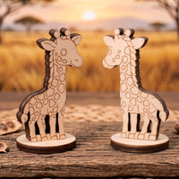 Giraffe Dollhouse Toy - Safari Animal Miniature for Play & Painting - Glowforge