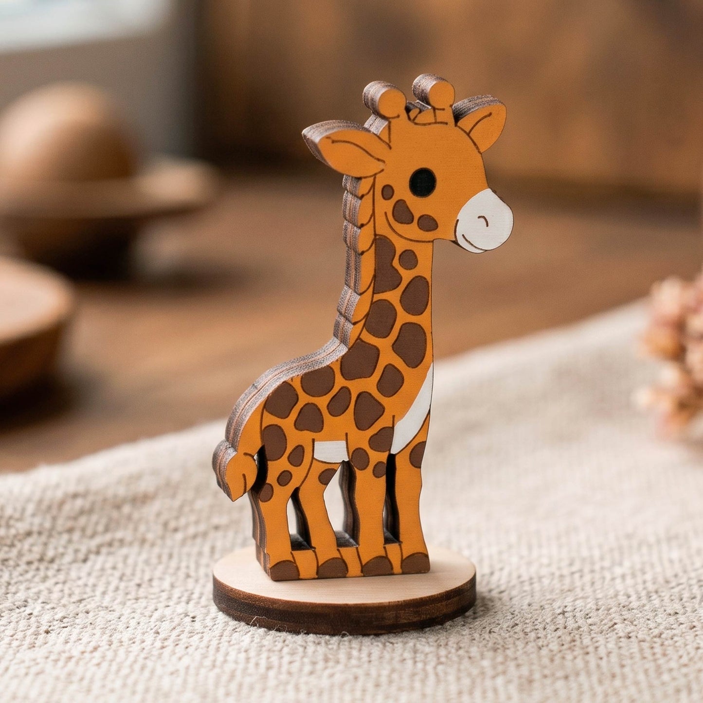 Giraffe Dollhouse Toy - Safari Animal Miniature for Play & Painting - Glowforge