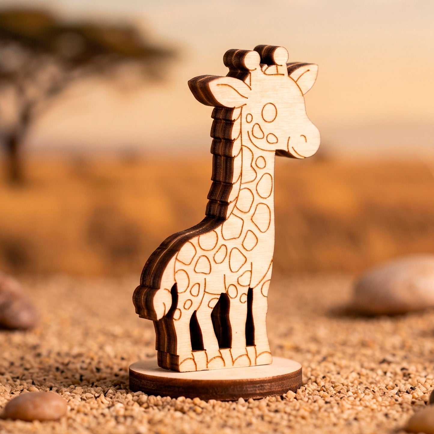 Giraffe Dollhouse Toy - Safari Animal Miniature for Play & Painting - Glowforge