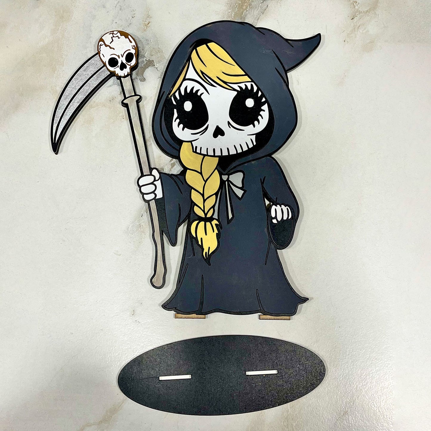 Girl Grim Reaper Halloween Stand - Glowforge