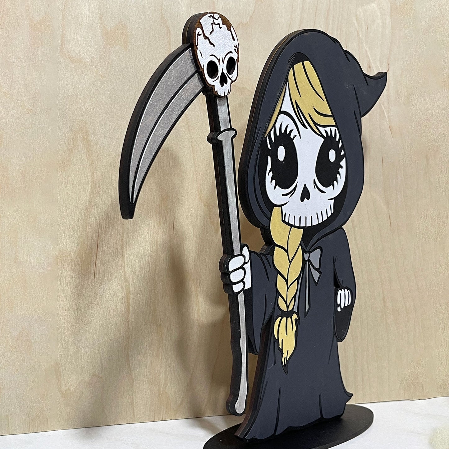 Girl Grim Reaper Halloween Stand - Glowforge