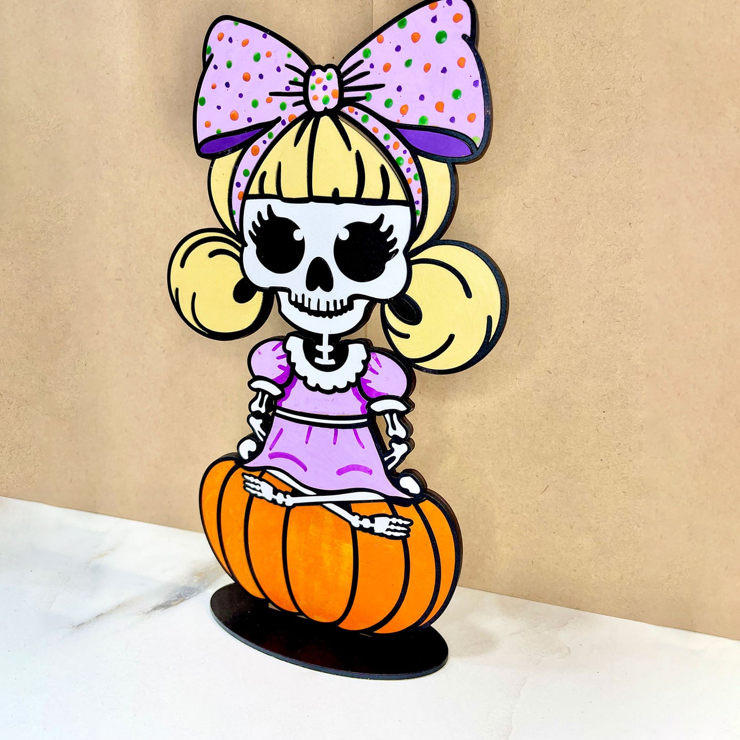 Girl Skeleton Halloween Stand - Glowforge