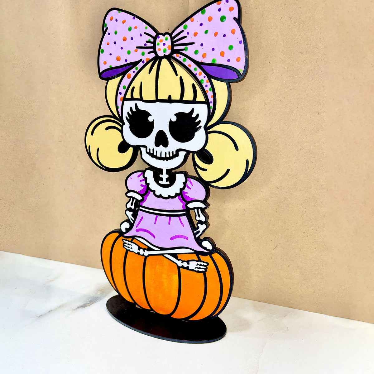 Girl Skeleton Halloween Stand - Glowforge