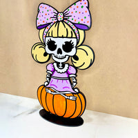 Girl Skeleton Halloween Stand - Glowforge