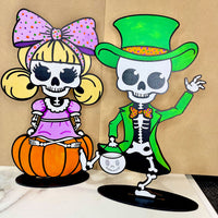Girl Skeleton Halloween Stand - Glowforge