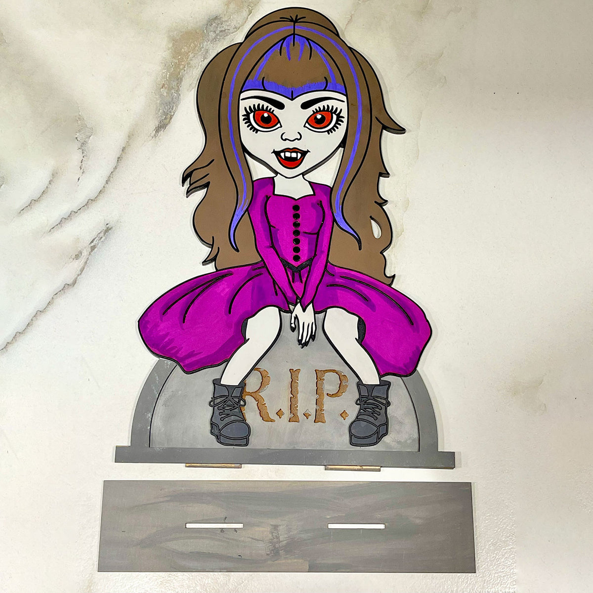 Girl Vampire Halloween Stand - Glowforge