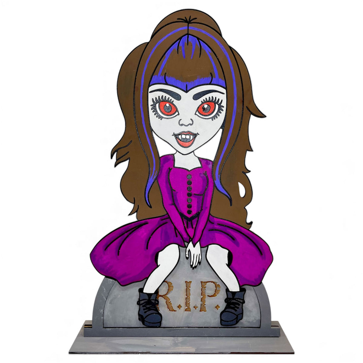 Girl Vampire Halloween Stand - Glowforge