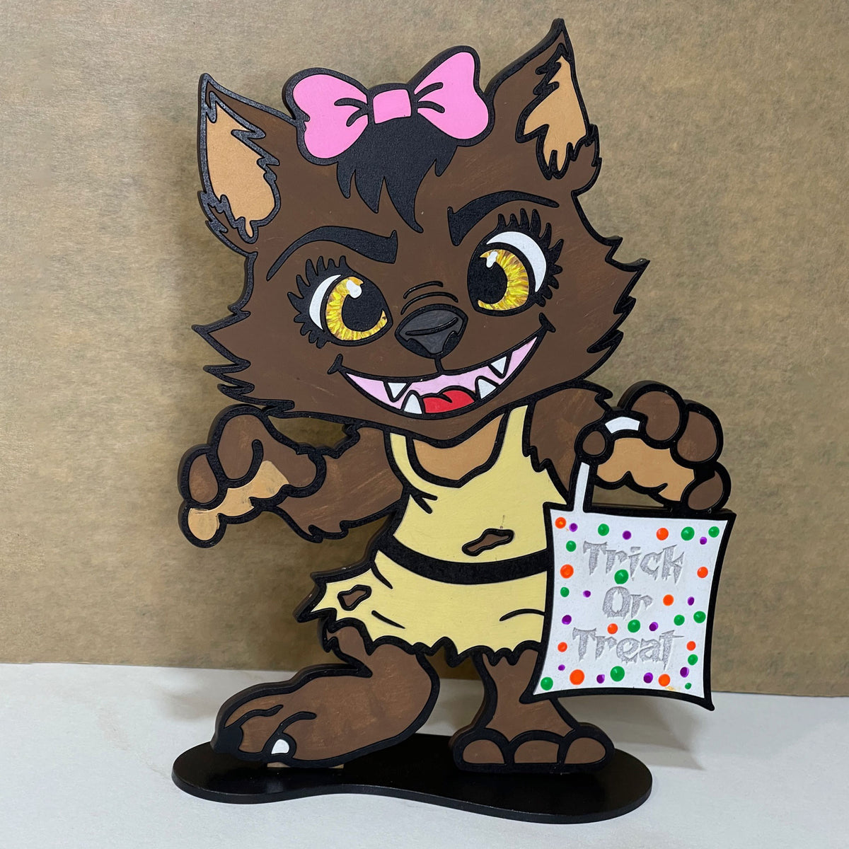 Girl Werewolf Halloween Stand - Glowforge