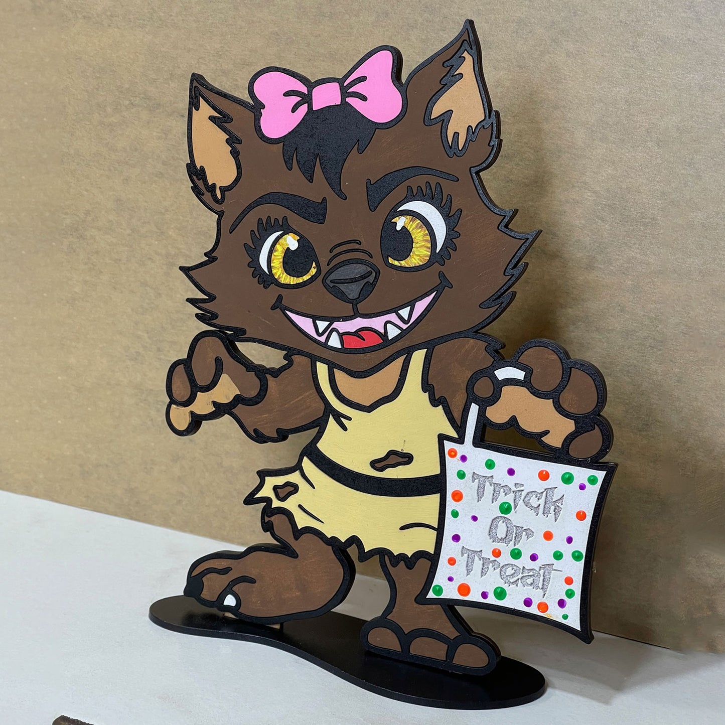 Girl Werewolf Halloween Stand - Glowforge 