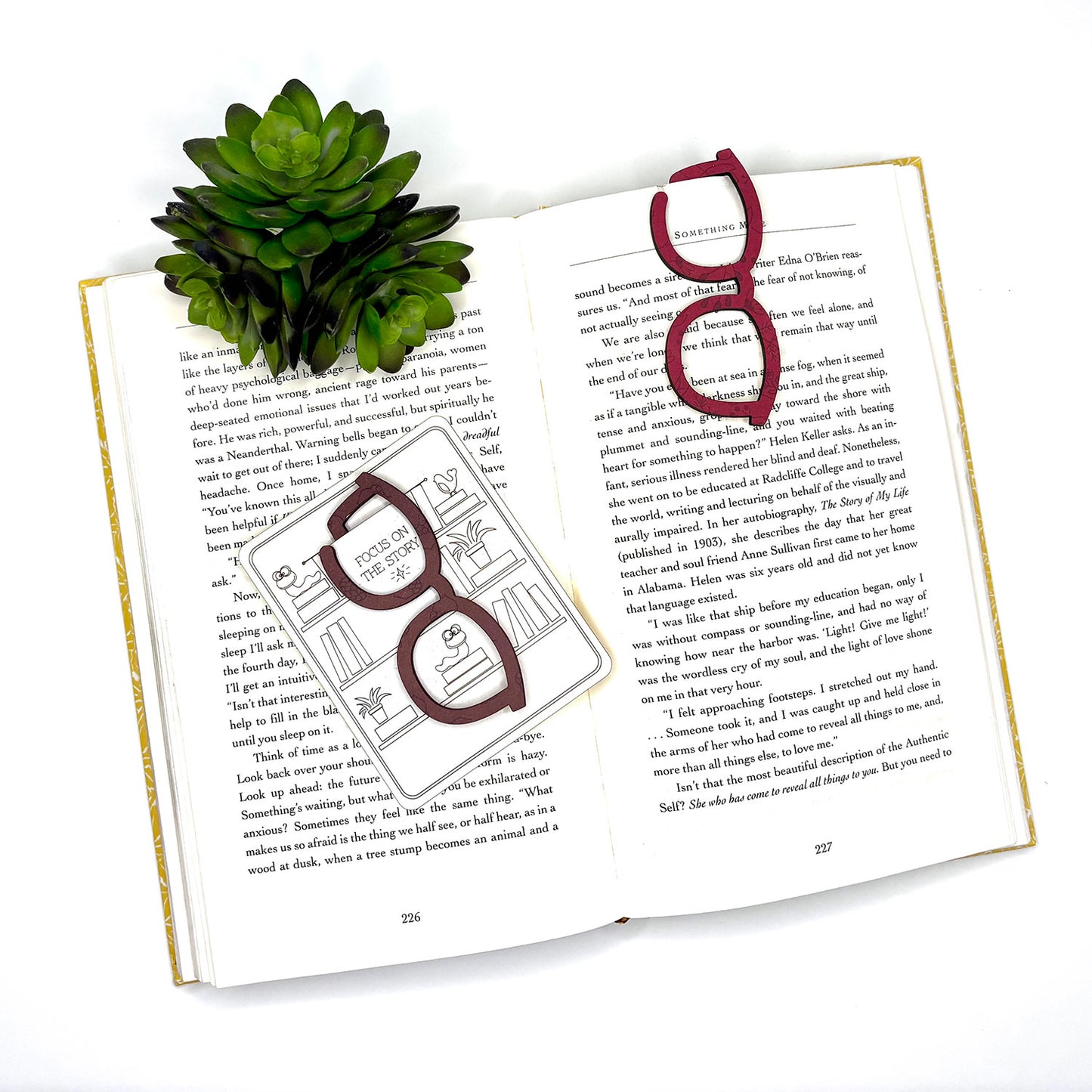 Glasses Shaped Bookmark with Card Backer - Paperclip - Snack Bag Closure - Glowforge