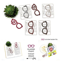 Glasses Shaped Bookmark with Card Backer - Paperclip - Snack Bag Closure - Glowforge