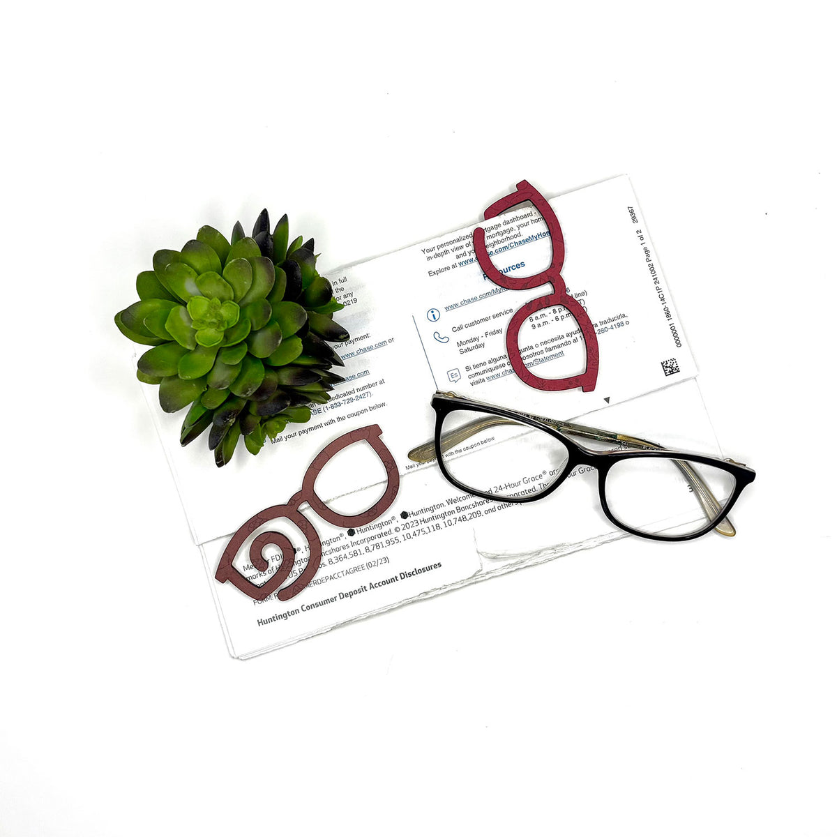 Glasses Shaped Bookmark with Card Backer - Paperclip - Snack Bag Closure - Glowforge