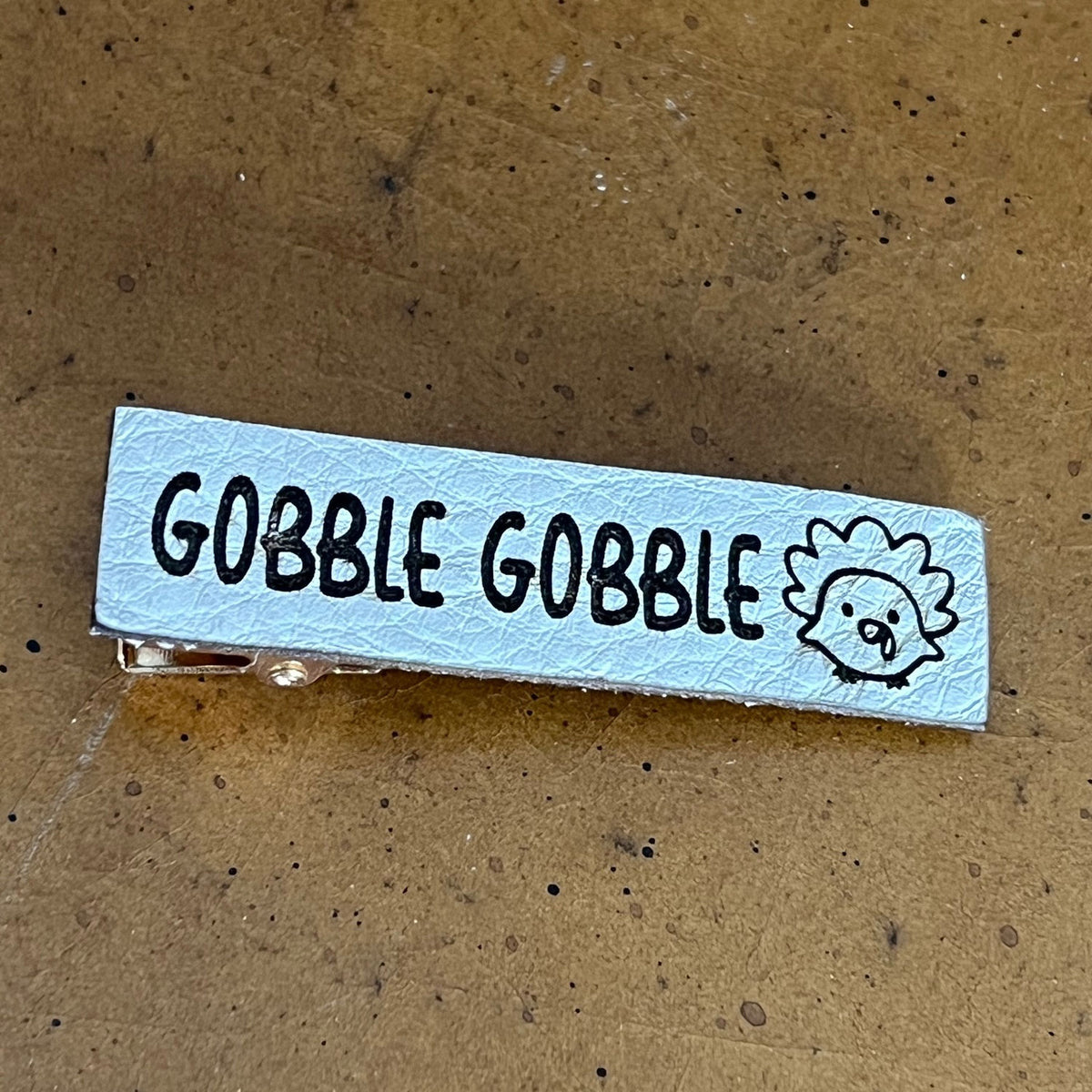 Gobble Gobble  Leather Barrette - Glowforge