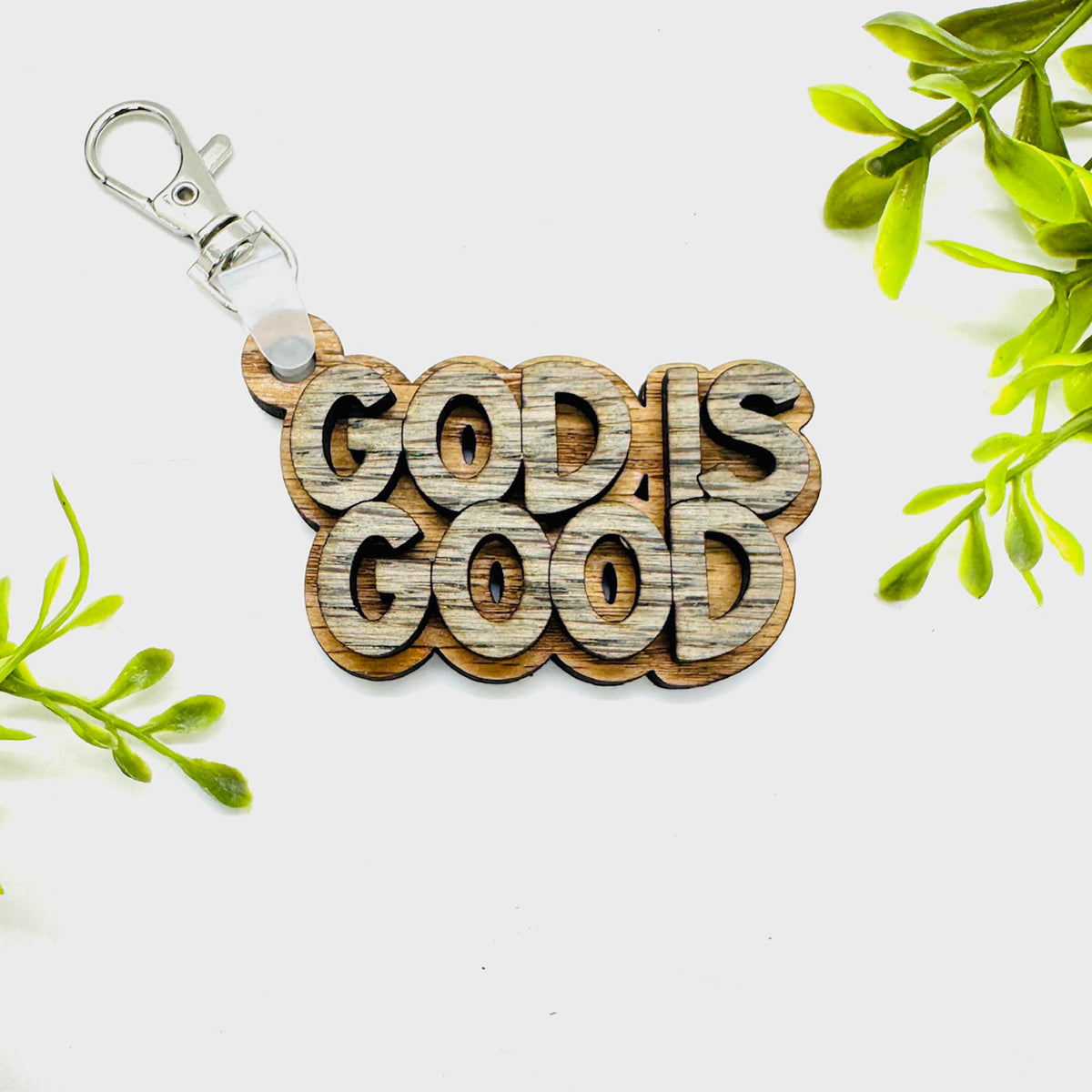God Is Good 2-Layered Keychain Car Charm Ornament Bag Tag - Glowforge