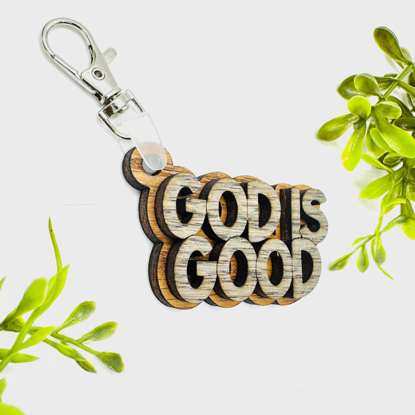 God Is Good 2-Layered Keychain Car Charm Ornament Bag Tag - Glowforge