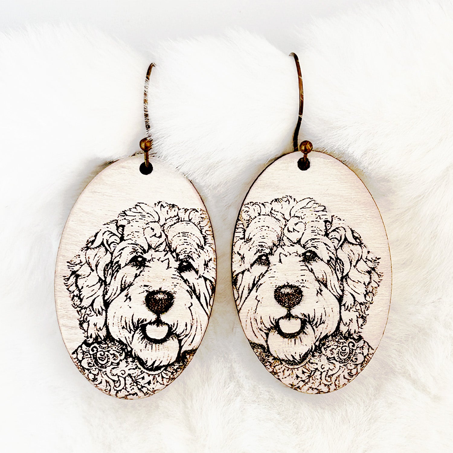Golden Doodle Dog Dangle Earrings – Glowforge Shop