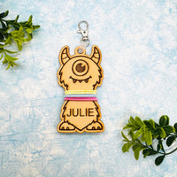 Goofy Monster Hair Tie Holder Keychain with Editable Text - Glowforge
