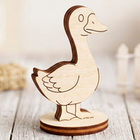 Goose Toy - Wooden Farm Animal Figure for Play, Learning & Painting - Glowforge