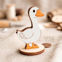 Goose Toy - Wooden Farm Animal Figure for Play, Learning & Painting - Glowforge