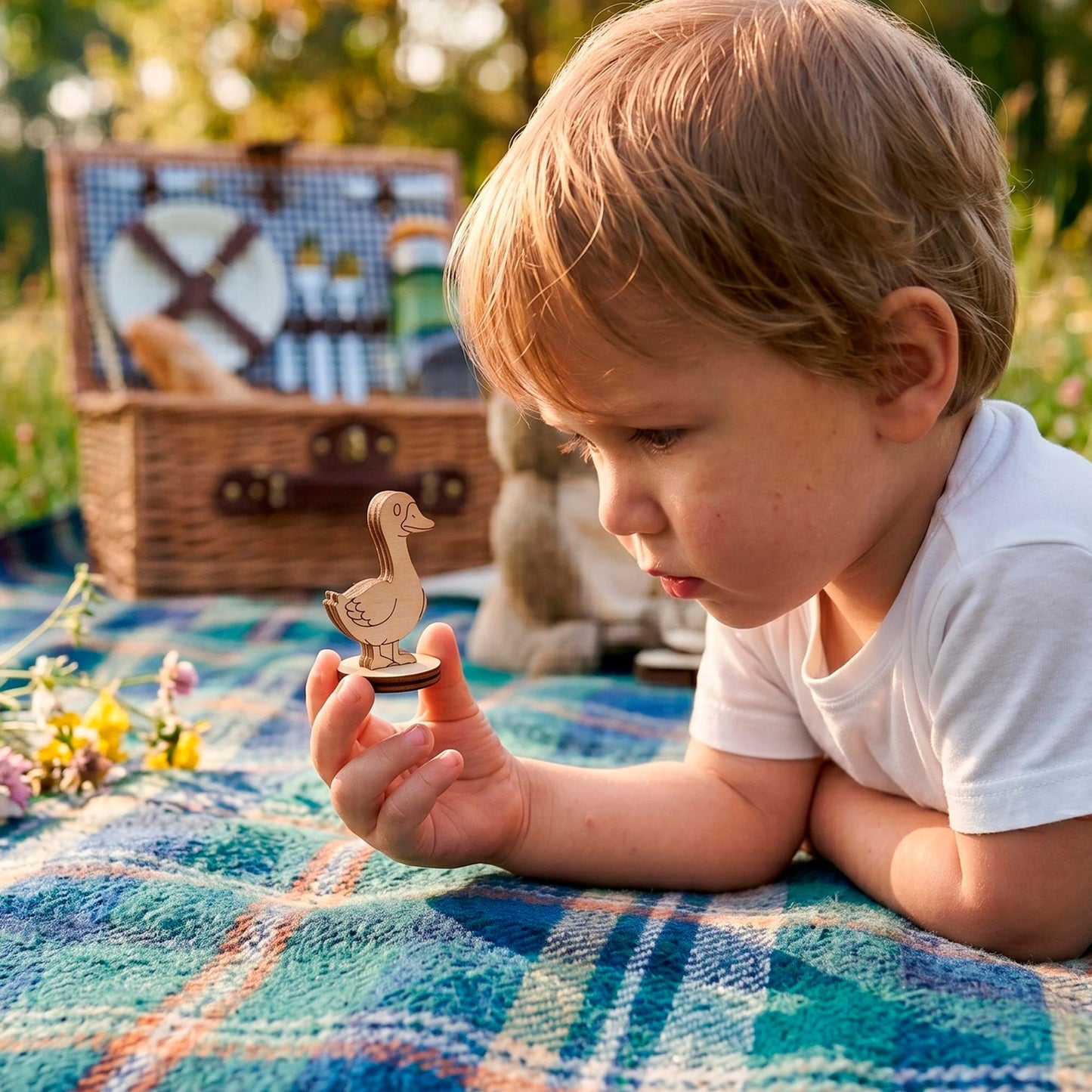 Goose Toy - Wooden Farm Animal Figure for Play, Learning & Painting - Glowforge