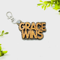 Grace Wins 2-Layered Keychain Car Charm Ornament Bag Tag - Glowforge