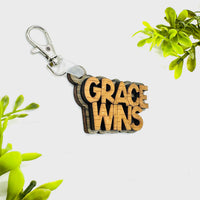 Grace Wins 2-Layered Keychain Car Charm Ornament Bag Tag - Glowforge