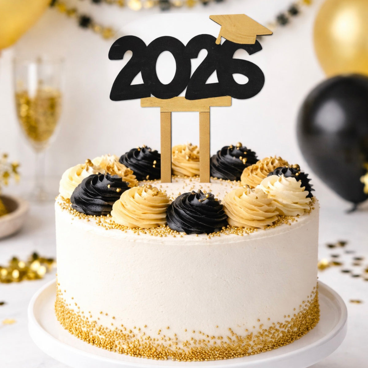 Graduation 2026 Cake Topper Party Decor - Glowforge