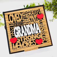 Grandma Word Collage Keepsake Box - Hinged Memory Gift Box for Grandma - Glowforge
