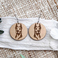 Great Dane Engraved Disc Earrings - Glowforge