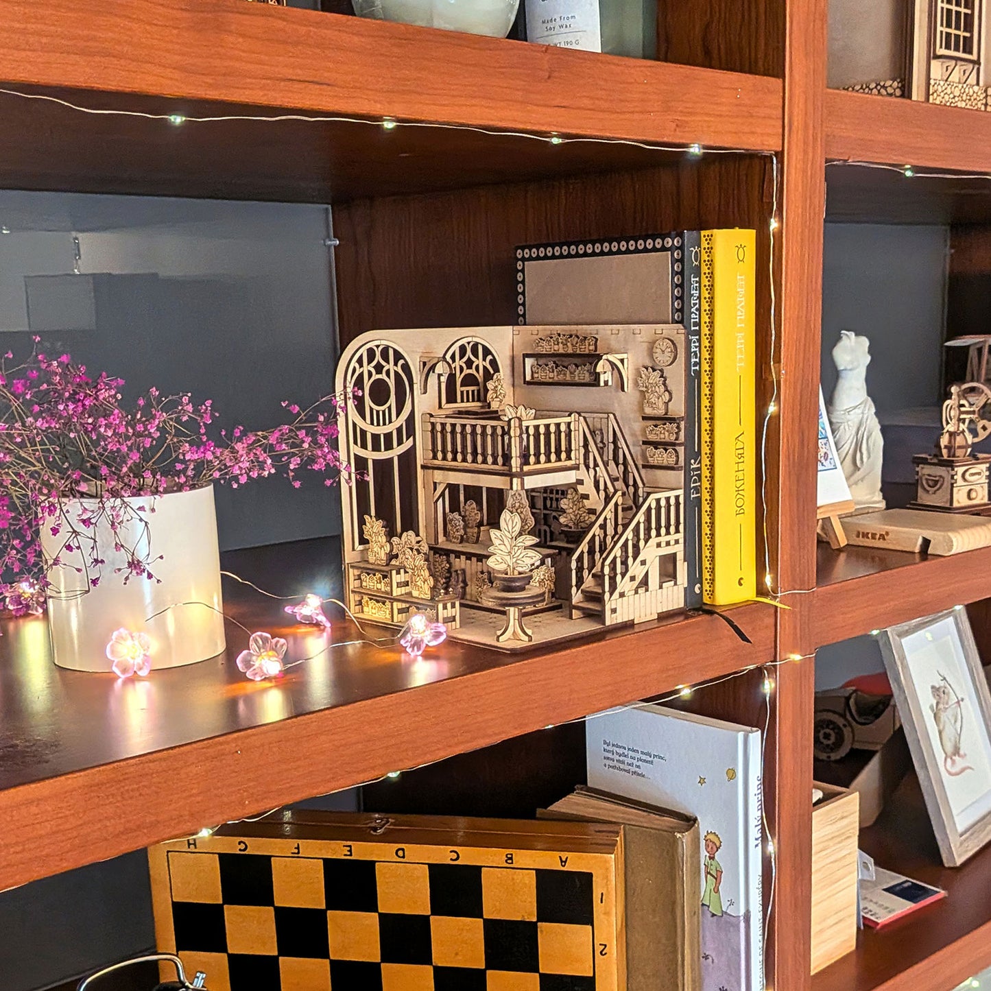 Greenhouse Flower Shop Book Nook – DIY Diorama with Flowers, Plants & Girl Figure - Glowforge