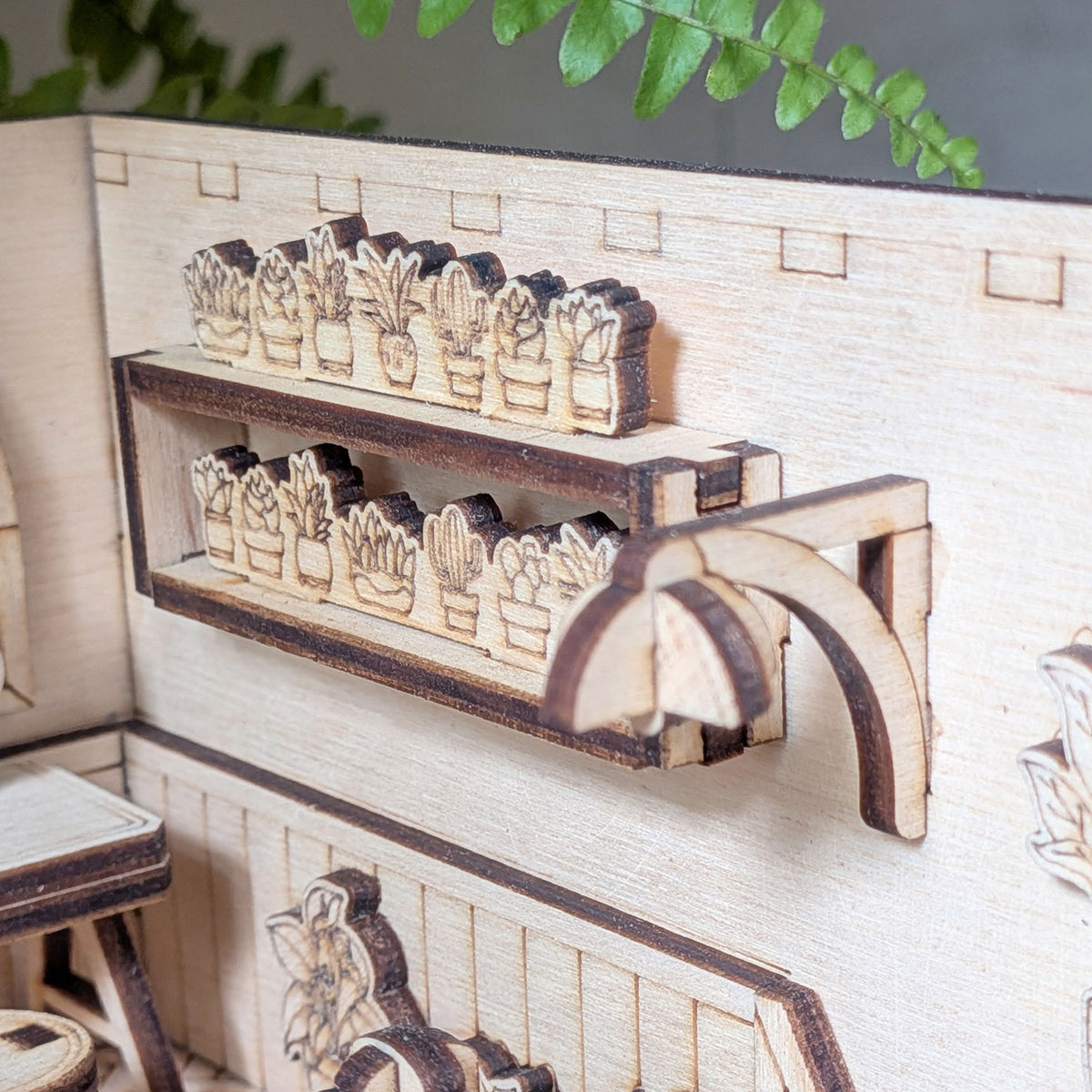 Greenhouse Flower Shop Book Nook – DIY Diorama with Flowers, Plants & Girl Figure - Glowforge