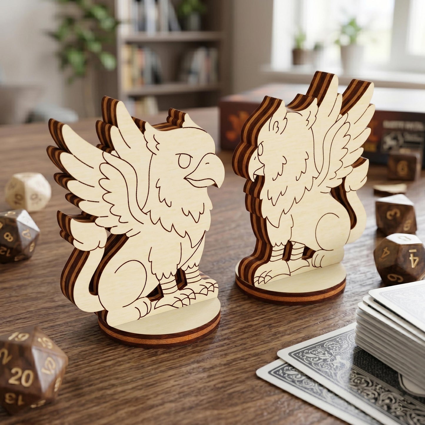 Griffin Tabletop Miniature - Fantasy Gryphon Figurine, Mythical Beast Character - Glowforge
