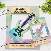 Guitar Journal Notebook Cover - Editable Text (Set of 2) - Glowforge