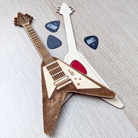 Guitar Pick Holder II – Compact Electro Guitar-Shaped Plectrum Storage - Glowforge