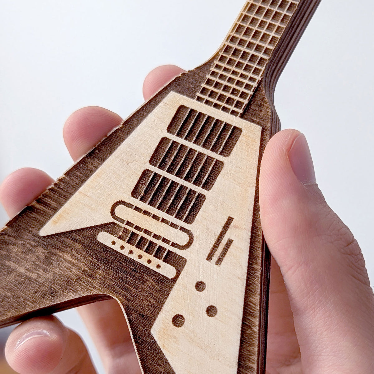 Guitar Pick Holder II – Compact Electro Guitar-Shaped Plectrum Storage - Glowforge
